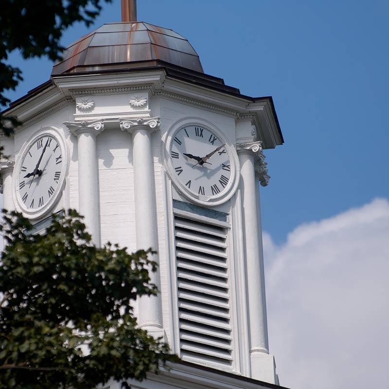 Clock tower on Cutler Hall